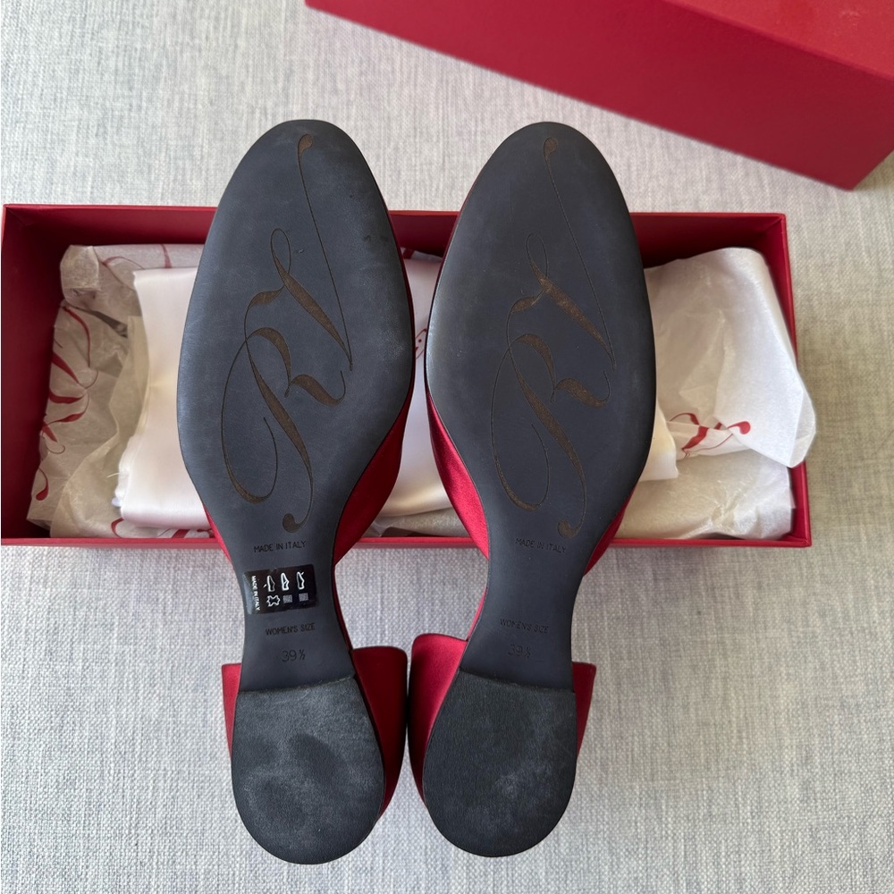 NIB Roger Vivier D'Orsay satin flats with Crystal buckle - Picture 5 of 9
